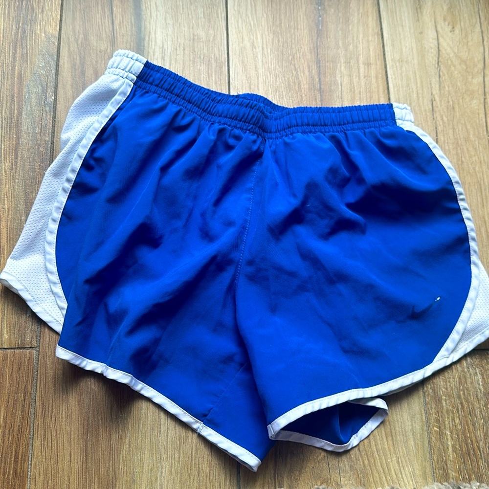 Nike Dri-Fit blue and white shorts in size M